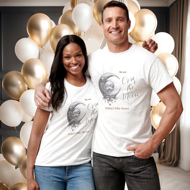 Über dem Mond - Neutrale Babydusche T-Shirt (Over The Moon Gender Neutral Baby Shower T-Shirt)