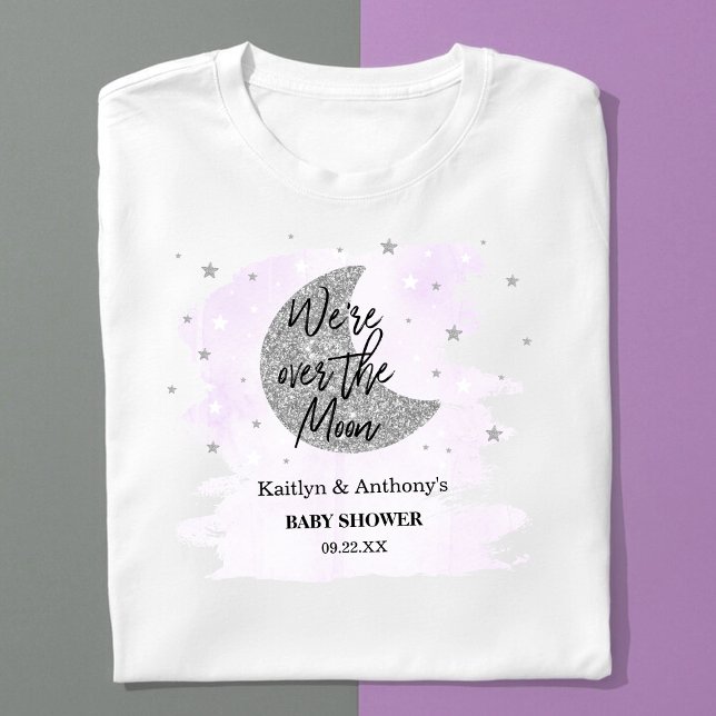 Über dem Mond | Neutrale Babydusche T-Shirt (Von Creator hochgeladen)