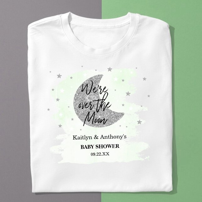 Über dem Mond | Neutrale Babydusche T-Shirt (Von Creator hochgeladen)