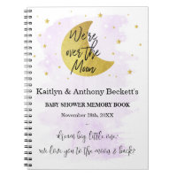 Über dem Mond | Neutrales Baby Shower Memory Book