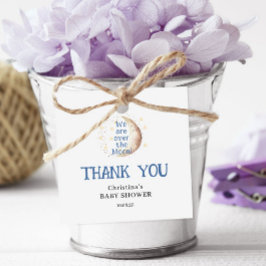 Über dem Mond Niedlich Blue Boy Baby Duschplatz Geschenkanhänger