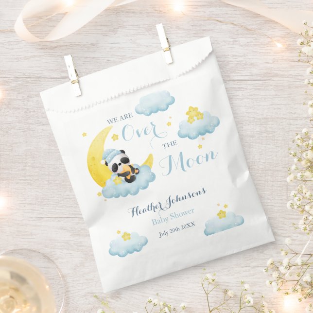 Über dem Mond Panda Bärenjunge Dusche Geschenktütchen (Ausgeschnitten)
