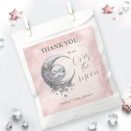 Über dem Mond Pink Girl Dusche Baby Gefallen Tasch Geschenktütchen