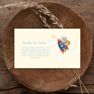 Über dem Mond Raketenbär Bücher für Baby Shower Begleitkarte