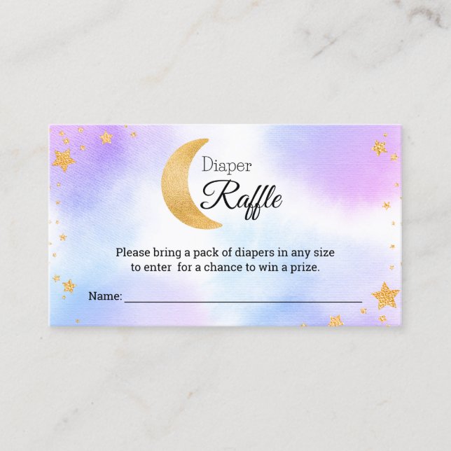 Über dem Mond Rosa Blauer Windelwascher Babydusche Begleitkarte (Vorderseite)