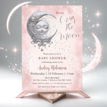Über dem Mond, rosa Girl-Babydusche