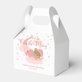 Über dem Mond schlafende Bärenmädchen-Babydusche Geschenkschachtel