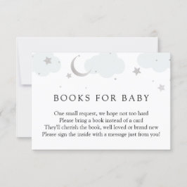 Über dem Mond Silver Blue Books for Baby Card Einladung
