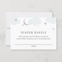 Über dem Mond Silver Blue Diaper Raffle Card