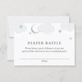Über dem Mond Silver Blue Diaper Raffle Card Einladung