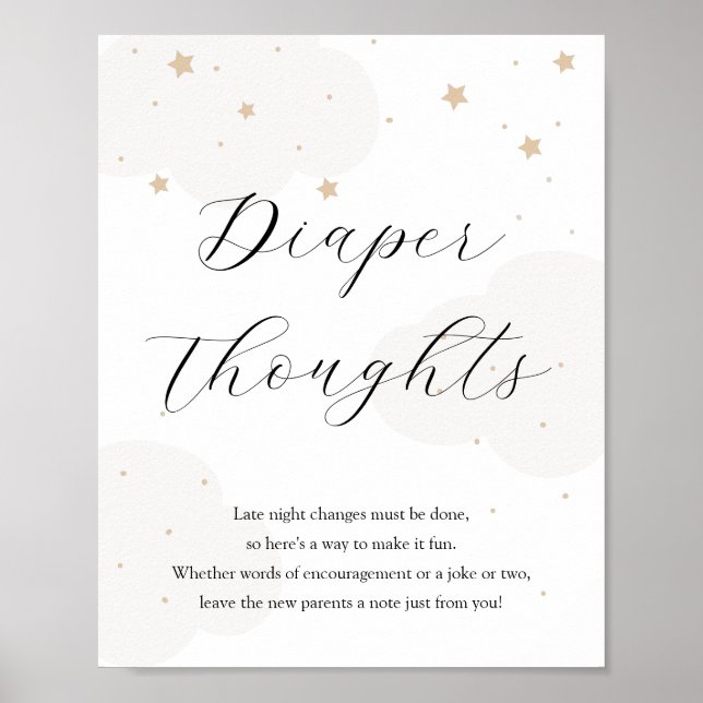 Über dem Mond Twinkle Star Spate Night Diapers Poster (Vorne)