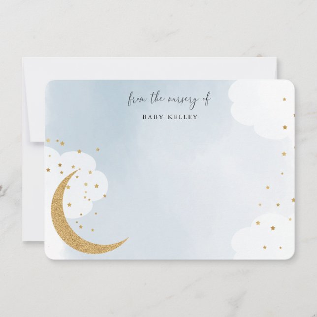 Über dem Mond, vom Kinderzimmer der blauen Flat Mitteilungskarte (Vorderseite)