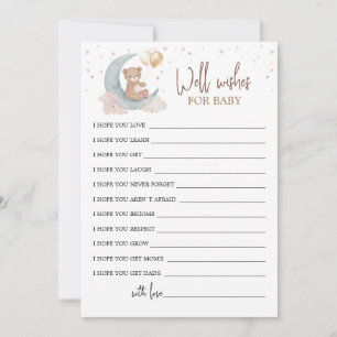 Über dem Mond wünscht sich eine Babykarte Einladung