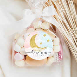 Über dem Mondgeschlecht offenbart Gunststicker Runder Aufkleber