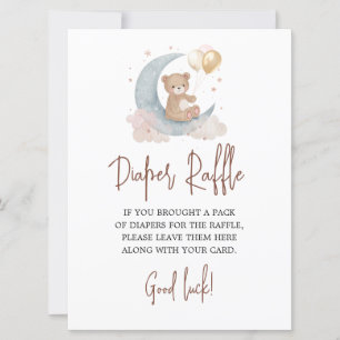 Über dem Mondschlupf-Raffle-Game-Card-Teddybär Einladung