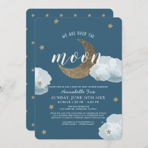 Über dem Moon Midnight Blue Drive by Baby Shower Einladung