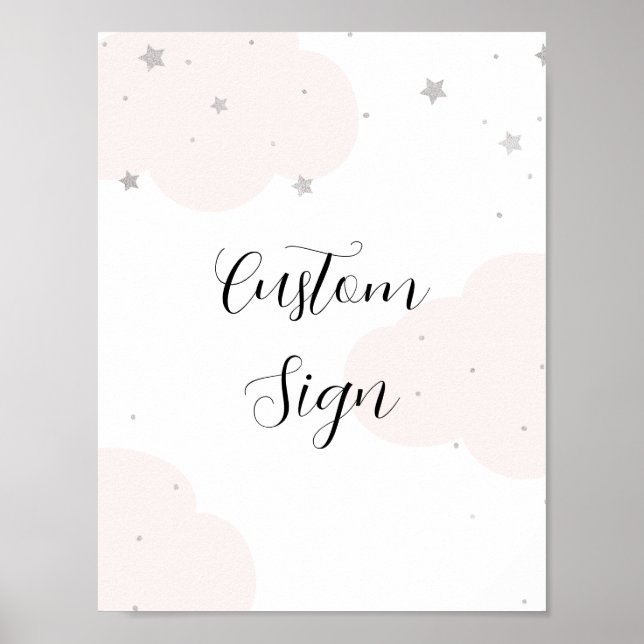 Über dem Moon Twinkle Star Custom-Schild Poster (Vorne)