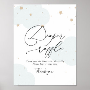 Über dem Moon Twinkle Star Diaper Raffle Sign Poster