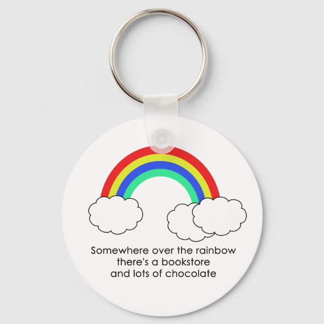 Über dem Regenbogen-Schlüsselanhänger (hell) Schlüsselanhänger (Vorderseite)