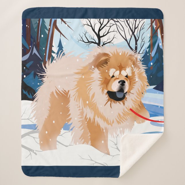 ÜBER DEM RIVER Red Chow Sherpa Decke Sherpadecke (Vorderseite)