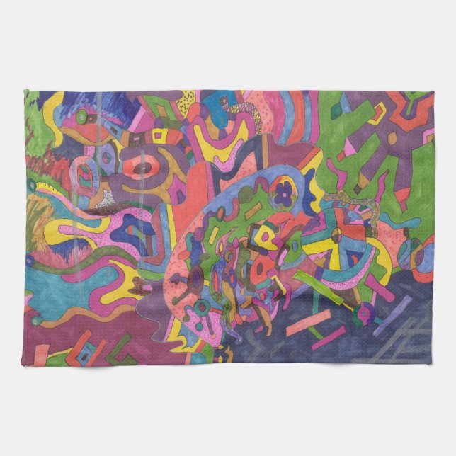 "Über dem Sturm" Abstrakte Kunst Küchentuch (Horizontal)