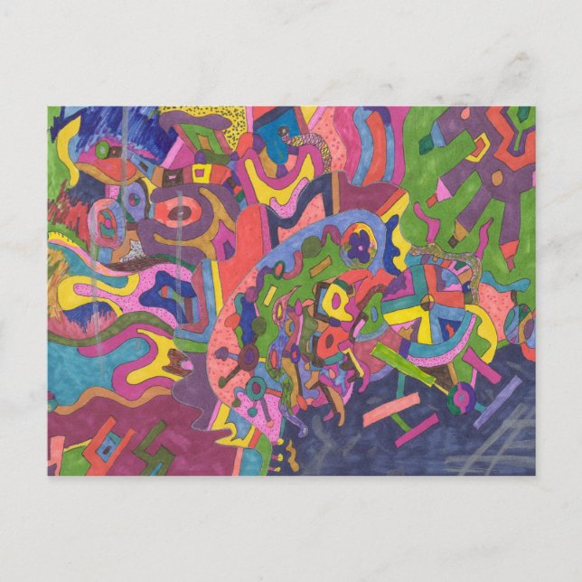 "Über dem Sturm" Abstrakte Kunst Postkarte (Vorderseite)