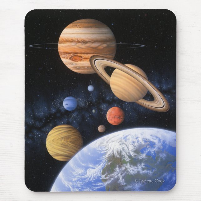 Über dem Zuhause-Planeten Mousepad hinaus (Vorne)