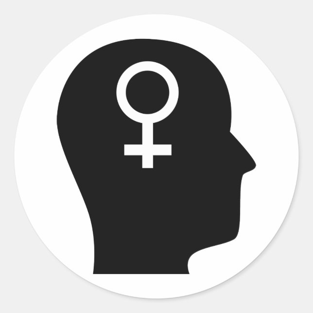 Über den Feminismus nachdenken Runder Aufkleber (Vorderseite)