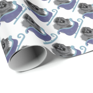 ÜBER DEN FLUSS Schwarzes Chow-Geschenkpapier Geschenkpapier
