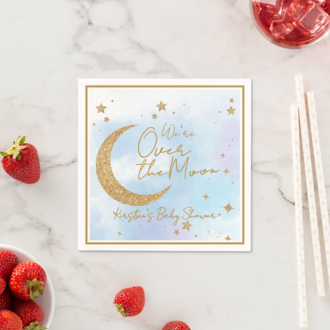 Über den Mond Baby Shower Cocktail Serviette (Beispiel)