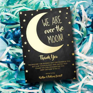 Über Den Mond Baby Shower Danke Echt Folieneinladung
