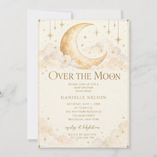 Über den Mond Baby Shower Einladung