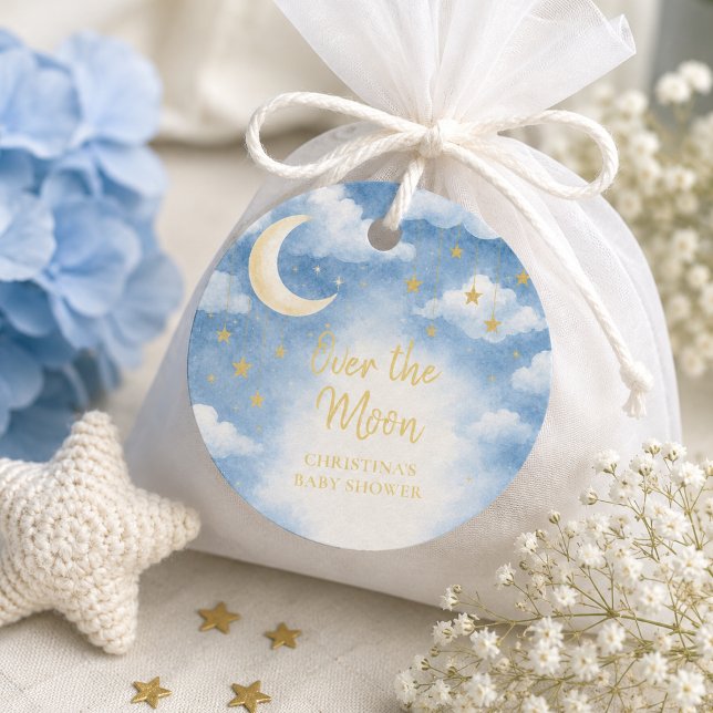 Über den Mond Baby Shower Geschenkanhänger (Von Creator hochgeladen)