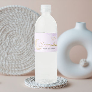 Über den Mond Baby Shower Wasserflaschenetikett