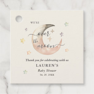 Über den Mond Boho Himmels-Baby-Party Geschenkanhänger
