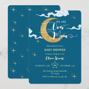 Über den Mond Dreamy Night Baby Shower Einladung