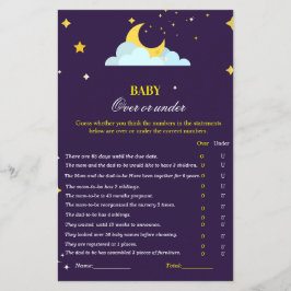 Über den Mond gedachte Babydusche über oder unter 