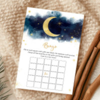 Über den Mond Goldene Sterne Baby Shower Bingo Spi