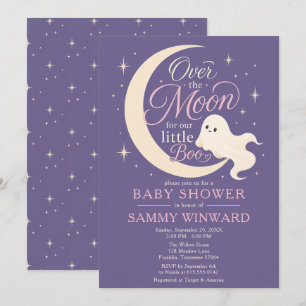 Über den Mond Kleiner Boo-Baby-Empfang Einladung