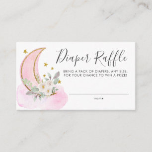 Über den Mond Rosa Gold Windel Raffle Baby Shower Begleitkarte