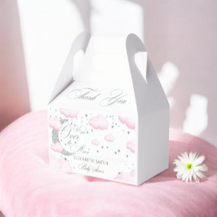 Über den Mond Silber Rosa Mädchen Baby-Party Geschenkschachtel