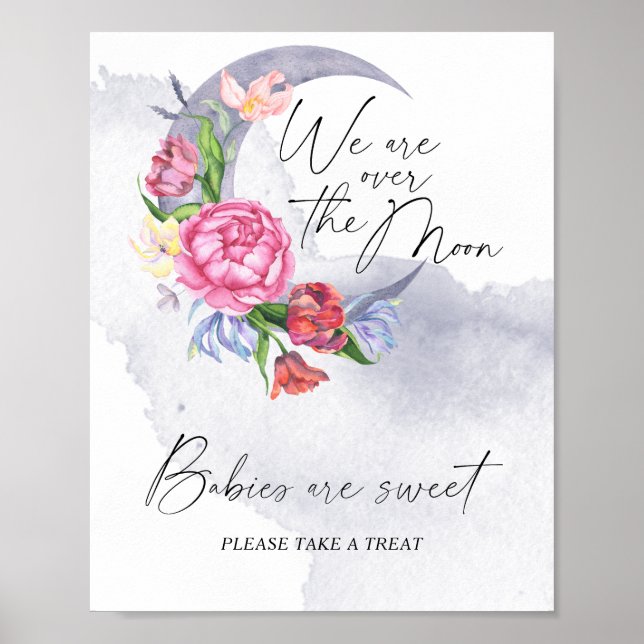 Über den Mond sind die Blume süß Poster (Vorne)