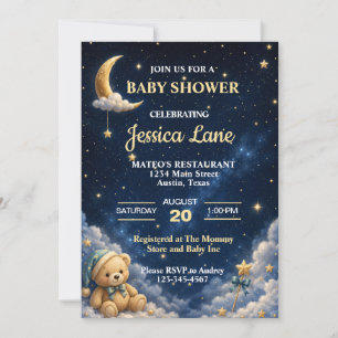 Über den Mond Süße Babyparty Einladung