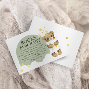 Über den Mond Teddybär Salbeigrüne Bücher für Baby Begleitkarte