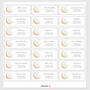 Über den Moon Guest Address Envelope Stickers Aufkleber