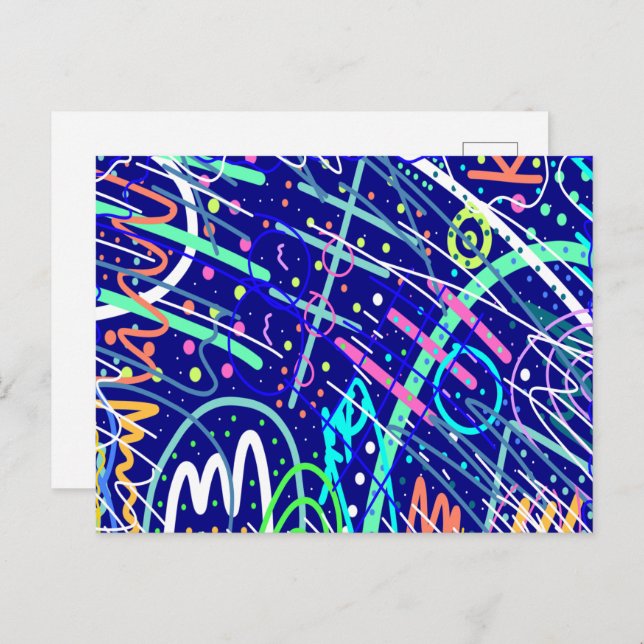 Über den nächtlichen Himmel Postkarte (Vorne/Hinten)