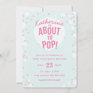 Über den Pop Balloon Girl Baby Shower Einladung