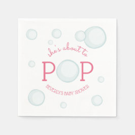 Über den Pop Bubbles Baby Dusche Pink Serviette