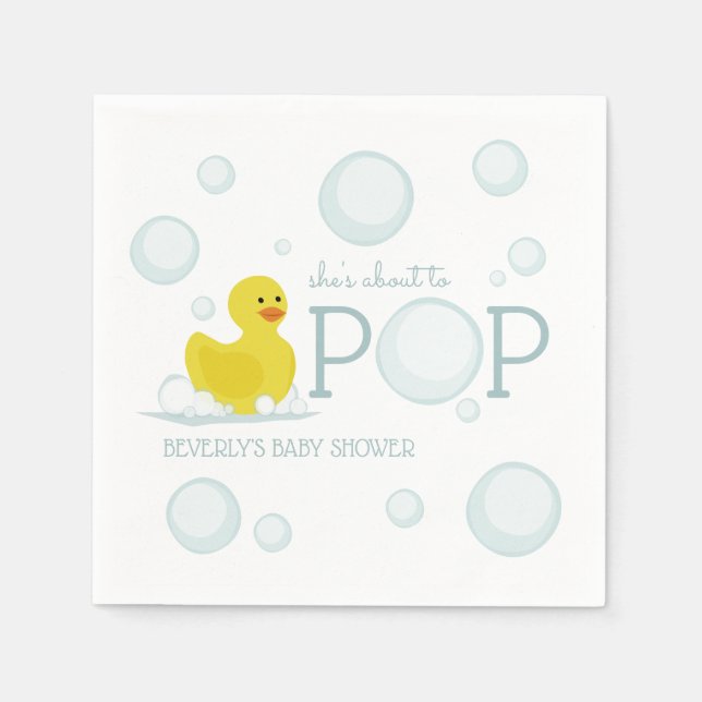 Über den Pop Rubber Duck Bubbles Baby Dusche Serviette (Vorderseite)