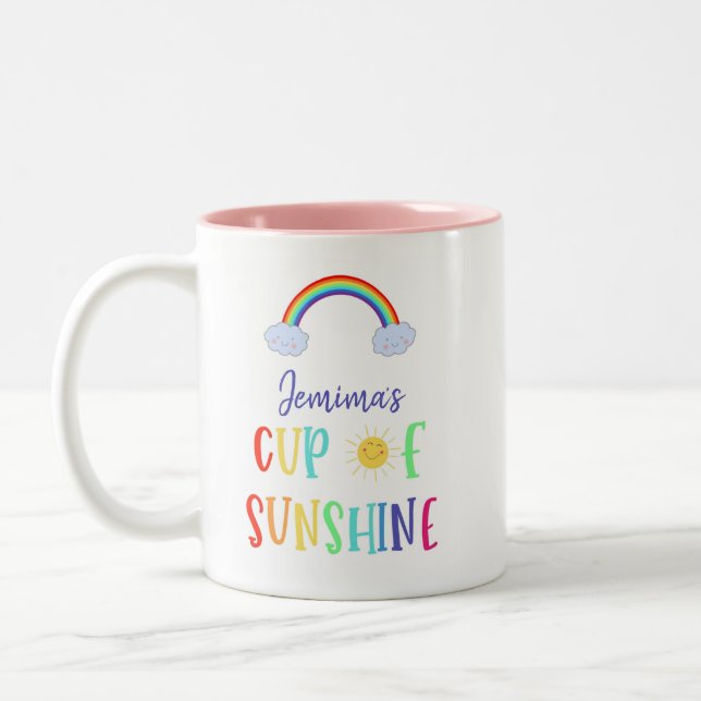 über den Regenbogen für dich! Zweifarbige Tasse (Links)